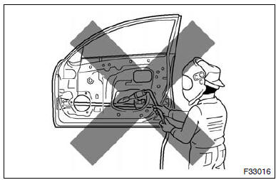 Precautions when repairing body frame parts