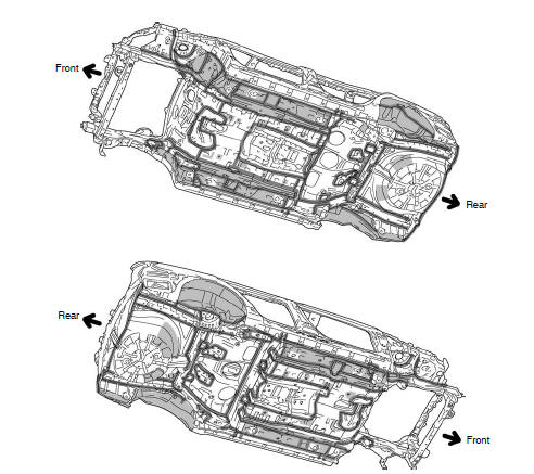 Body panel undercoating areas