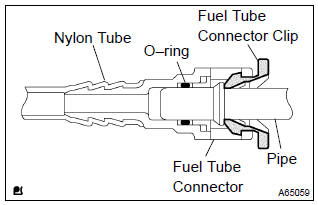 Toyota Corolla. Disconnect fuel emission tube sub–assy no.1