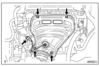 Toyota Corolla. Remove exhaust manifold heat insulator no.1