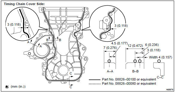 Toyota Corolla. Install timing chain or belt cover sub–assy