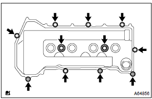 Toyota Corolla. Remove cylinder head cover sub–assy