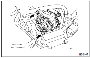 Toyota Corolla. Remove generator assy