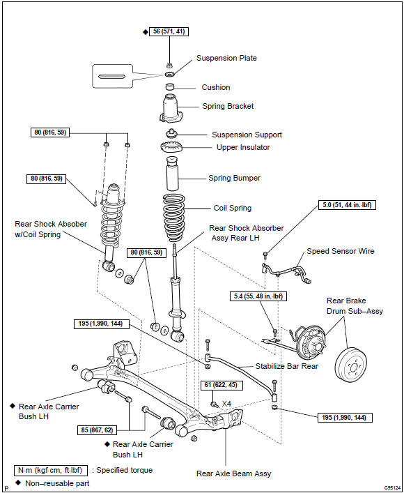 Toyota Corolla Repair Manual: Rear suspension - Rear suspension