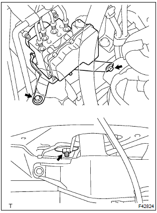 Toyota Corolla. Install brake actuator with bracket