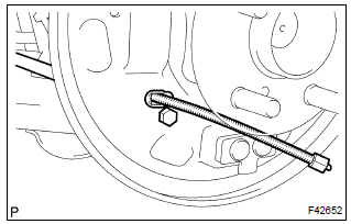 Toyota Corolla. Disconnect parking brake cable assy no.3