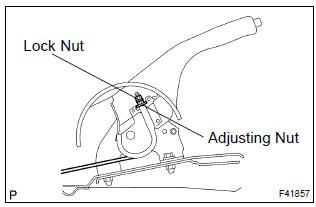 Toyota Corolla. Adjust parking brake lever travel