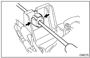 Toyota Corolla. Disconnect floor shift parking lock cable assy