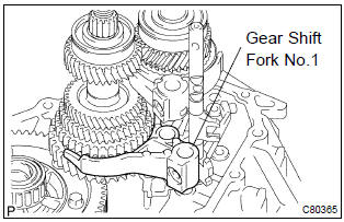 Toyota Corolla. Remove gear shift fork shaft sub–assy