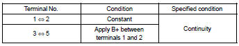 If the result is not as specified, replace the relay.