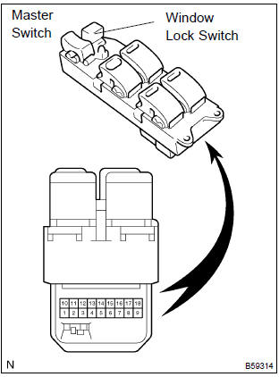 Toyota Corolla Repair Manual: Inspection - Power window ...