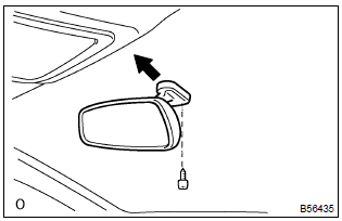 Toyota Corolla. Remove inner rear view mirror assy
