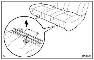 Toyota Corolla. Remove bench type rear seat cushion assy