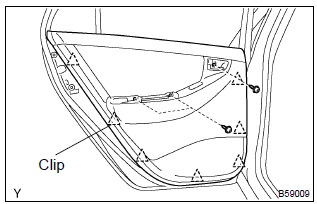 Toyota Corolla. Remove rear door trim board sub–assy lh