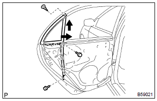 Toyota Corolla. Remove rear door window division bar sub–assy lh