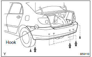 Toyota Corolla. Remove rear bumper cover