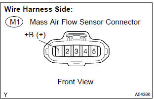 Toyota Corolla. Inspect mass air flow sensor(power source)