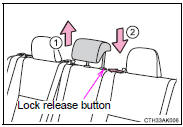 ■Removing the head restraints (except for fixed rear head restraints)