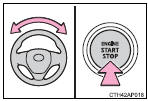 Vehicles with a manual transmission: Press the engine switch while turning the