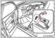 2 Turn the fuel tank cap slowly to remove it and hang it on the back of the fuel