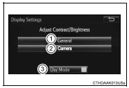 Adjusting the screen contrast/brightness