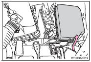 ► Under the driver’s side instrument panel