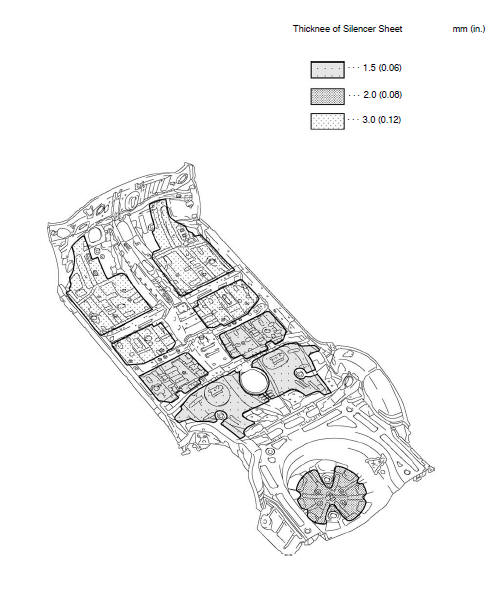 Silencer sheet installation areas