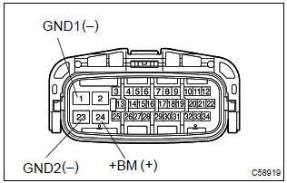 Toyota Corolla. Inspect skid control ecu connector