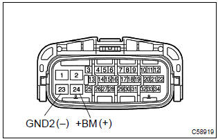 Toyota Corolla. Inspect skid control ecu terminal voltage