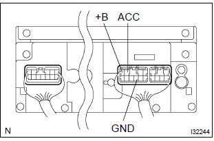 Toyota Corolla. Inspect radio receiver assy