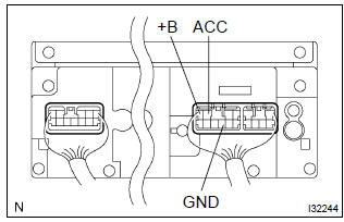 Toyota Corolla. Inspect radio receiver assy