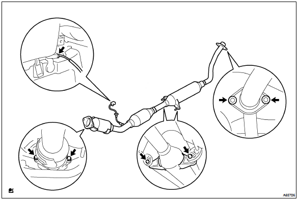 Toyota Corolla. Remove exhaust pipe assy front