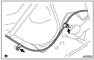 Toyota Corolla.  Separate parking brake cable assy no.2