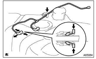 Toyota Corolla. Remove fuel emission tube sub–assy no.1