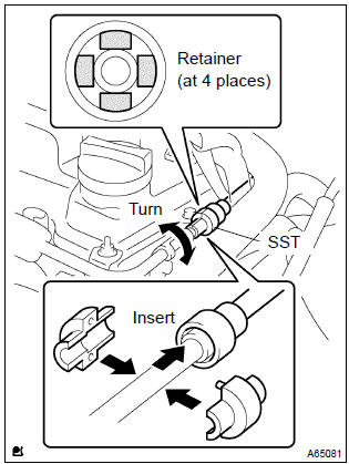 Toyota Corolla.  Disconnect fuel tube sub–assy