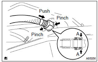 Toyota Corolla. Disconnect fuel tank vent hose