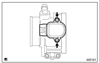 Toyota Corolla. Remove e.F.I. Throttle position sensor