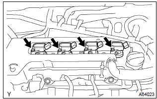 Toyota Corolla. Remove ignition coil assy