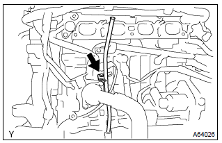 Toyota Corolla. Remove oil level gage guide