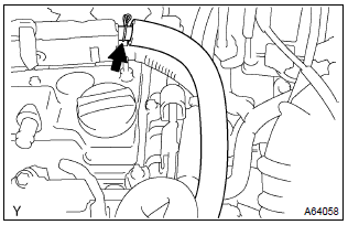 Toyota Corolla. Disconnect ventilation hose no.2