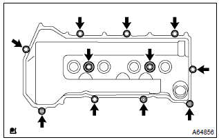 Toyota Corolla. Remove cylinder head cover sub–assy