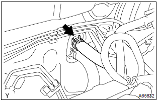 Toyota Corolla. Disconnect heater inlet water hose