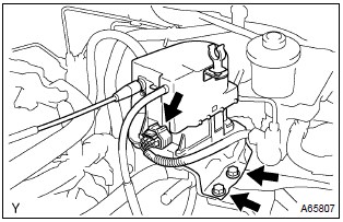 Toyota Corolla. Install cruise control actuator assy