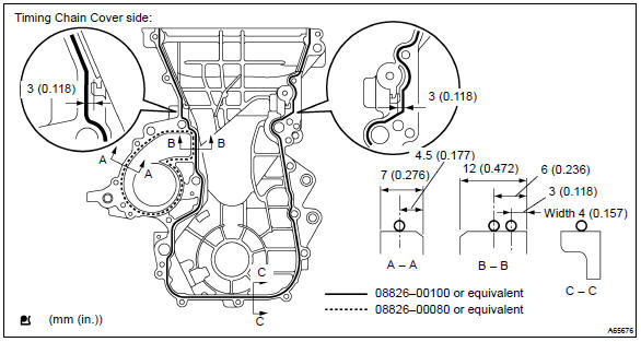 Toyota Corolla.  Install timing chain or belt cover sub–assy