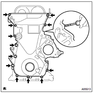 Toyota Corolla.  Remove timing chain or belt cover subassy