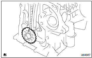 Toyota Corolla. Remove crankshaft position sensor plate