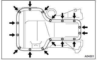 Toyota Corolla. Remove oil pan subassy