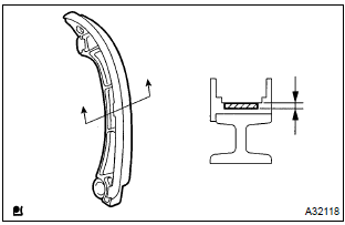 Toyota Corolla.  Inspect chain tensioner slipper