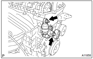 Toyota Corolla. Install v–ribbed belt tensioner assy