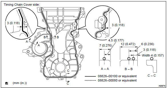 Toyota Corolla. Install timing chain or belt cover sub–assy